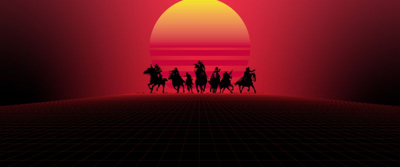 Red Dead Redemption, Synthwave, Outrun, 5K, 8K