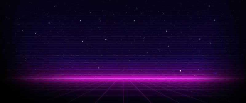 Outrun, Neon, Dark background, Purple