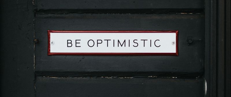 Be Optimistic, Inspirational quotes, Dark background, Wooden Door, Motivational