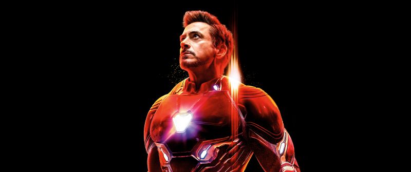 Iron Man, Robert Downey Jr, Avengers: Infinity War, Black background, 5K, 8K