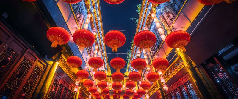 Lantern Festival, Chinese New Year, China, Lanterns, Night, 5K