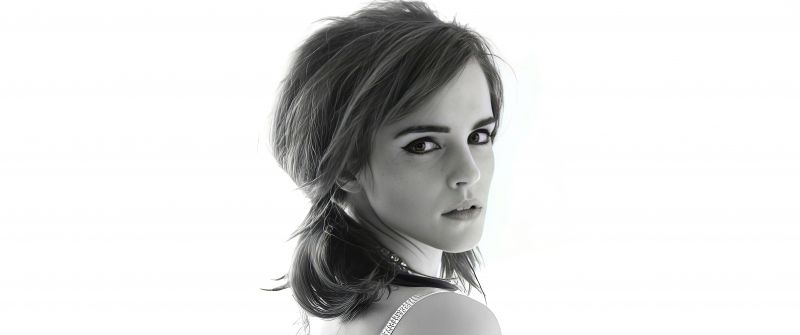 Emma Watson, Monochrome, Photoshoot, 5K, Black and White