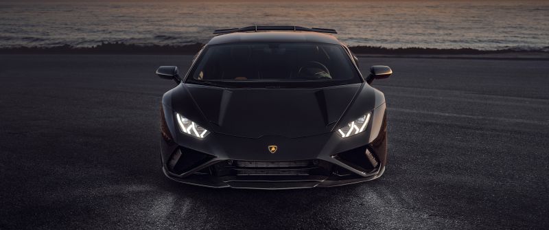 Novitec Lamborghini Huracán EVO RWD, Black cars, Sunset, 2021, 5K, 8K
