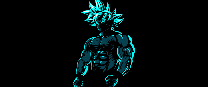 Goku, Beast Mode, AMOLED, Black background, Minimalist