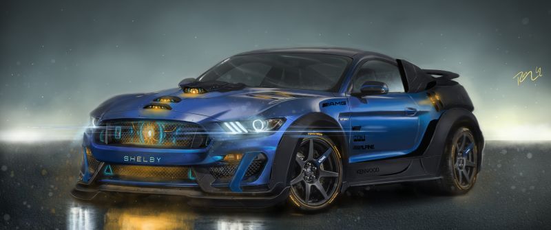 Shelby GT350R, Bodykit, Neon, Concept cars, Custom tuning, Fusion