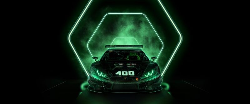 Lamborghini Huracán Squadra Corse, Dark background, AMOLED, 2021, Dark aesthetic