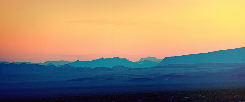 Mountains, Landscape, Evening sky, Dusk