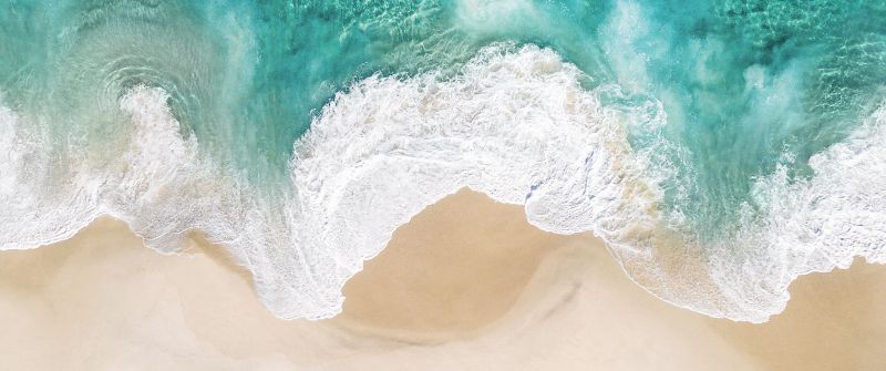 Beach, Alone, Relax, Summer, Aerial view, iOS 10, Stock