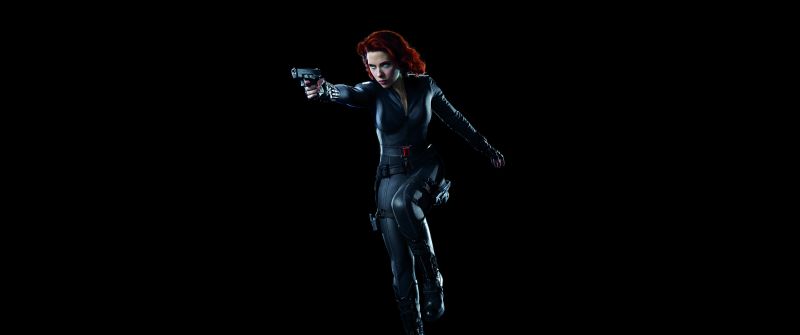 Black Widow, 8K, Scarlett Johansson, Black background, 5K