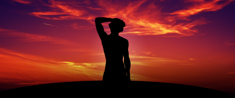 Alone, Sunset, Silhouette, Mood, Physique