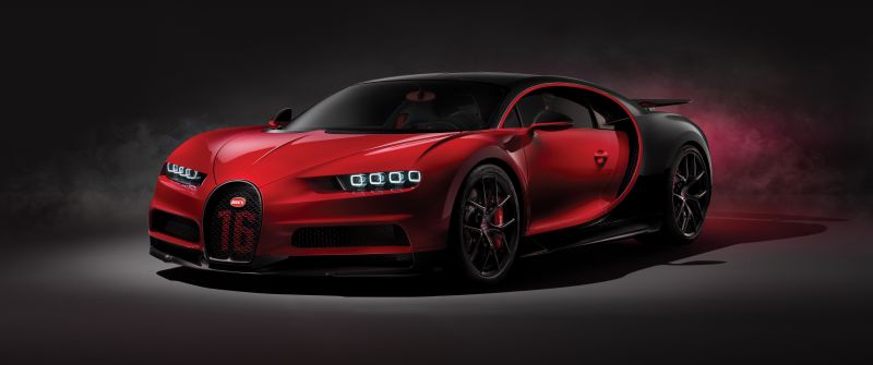 Bugatti Chiron Sport, Dark background, Hypercars, Sports cars