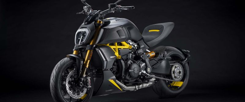 Ducati Diavel 1260 S Black and Steel, Sports bikes, 2021, Dark background
