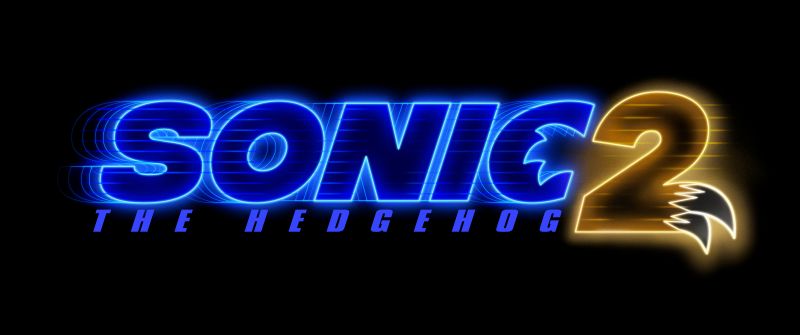 Sonic the Hedgehog 2, 2022 Movies, Black background, AMOLED, 5K