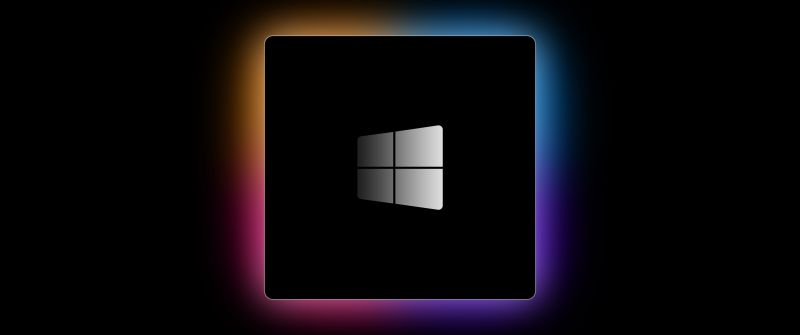 Windows logo, M1 Chip, Black background, Gradient, Windows 10, 5K, AMOLED