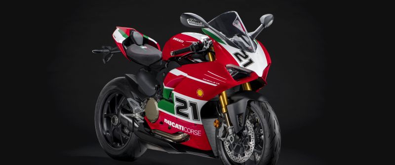 Ducati Panigale V2 Bayliss, 8K, Sports bikes, 5K, 2021, Black background, 