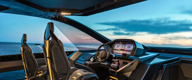 Tecnomar for Lamborghini 63, Interior, Superyacht, Motor yacht, Luxury yacht, 2021, 5K