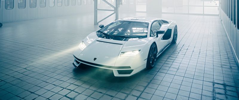 Lamborghini Countach LPI 800-4, White, Hybrid cars, Electric Sports cars, 2022, 5K