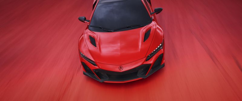 Acura NSX Type S, Electric Sports cars, Red background, Red cars, 2022, 5K, 8K