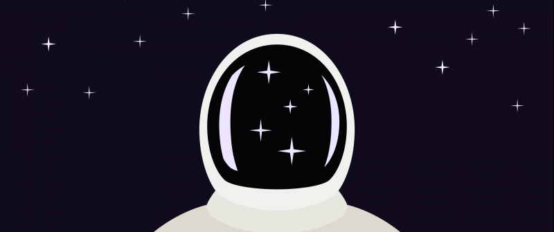 Astronaut, Spaceman, Suit, Digital Art, Purple background, Stars, Dark background, Simple