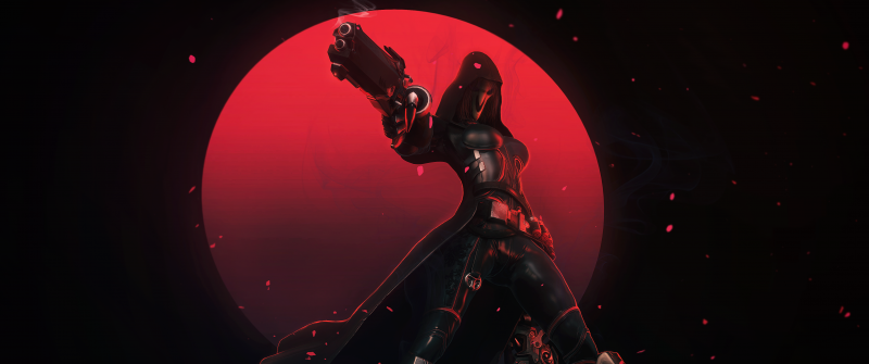 Reaper, Artwork, Overwatch, Dark background, Red