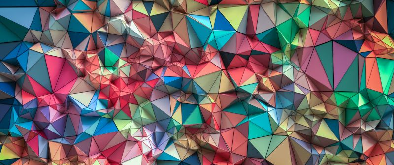 Triangles, 3D background, Colorful, Shapes, Geometric