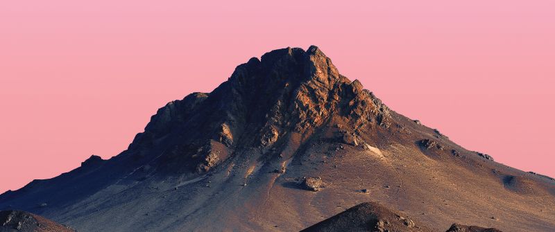 Mountain Peak, Mi Pad 5 Pro, Mountains, Pink sky, Peach, Desert, Sunset, Evening, Stock
