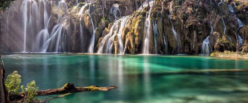 Plitvice Lakes, Croatia, Waterfall, Landscape, Long exposure, 5K