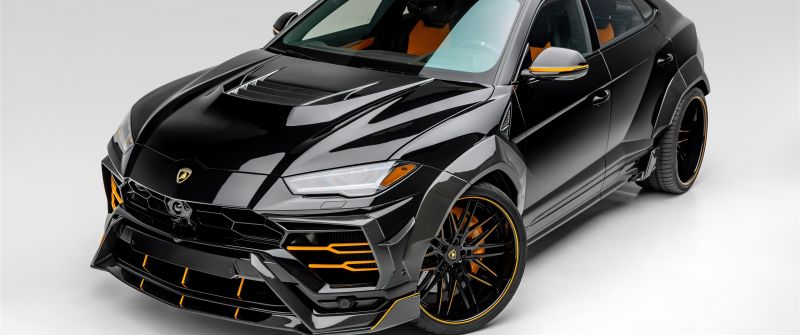 Lamborghini Urus, Black Edition, Black cars, White background