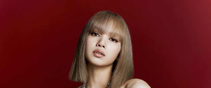 Lisa, Blackpink, Red background, South Korean Singer, K-Pop singer