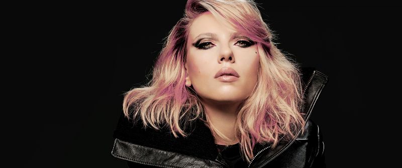 Scarlett Johansson, Black background, Portrait