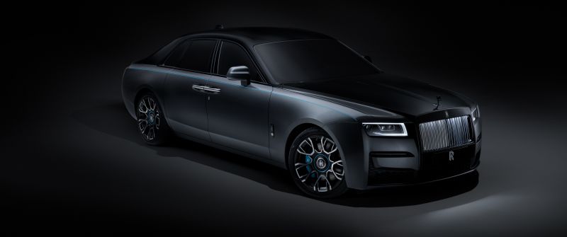 Rolls-Royce Ghost Black Badge, 8K, 2021, 5K, Dark background