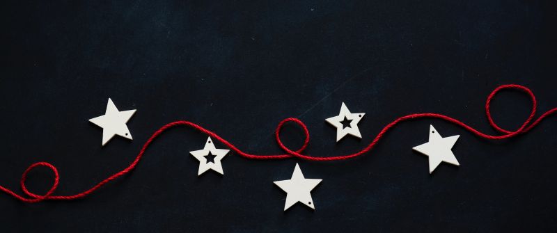 Preppy Christmas, Decor, Christmas decoration, Christmas Stars, Black background, Thread, Aesthetic Christmas, Navidad, Noel