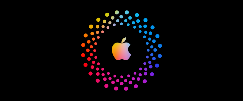 Apple, AMOLED, Colorful, Black background, Apple logo, Vivid, Apple MacBook Pro, 5K