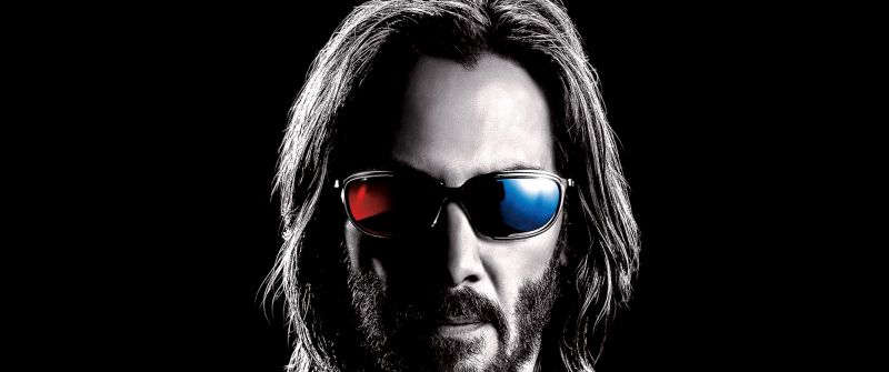 Keanu Reeves, Neo, The Matrix Resurrections, 2022 Movies, Black background, AMOLED