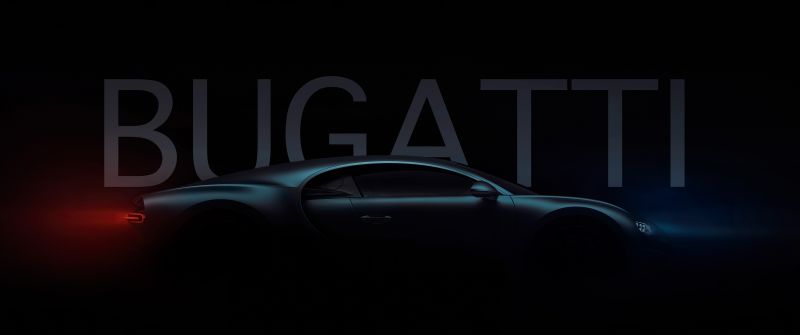 Bugatti Chiron, Black background, Hypercars, 5K