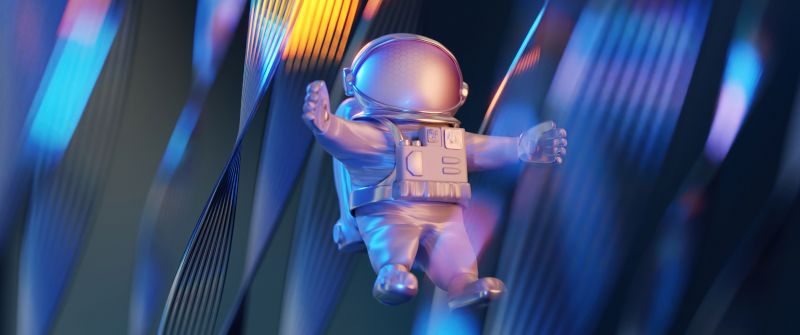 Huawei P50 Pocket, Astronaut, Stock, Abstract background