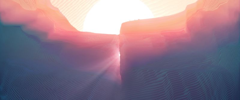 Sunset, Mars, Valles Marineris, Grand Canyon, Illustration, 5K