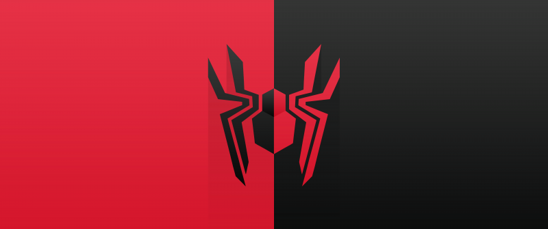 Spider-Man, Logo, Red background, 5K, 8K, Spiderman, Simple