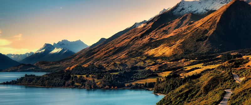 Lake Wakatipu, Mountains, Queenstown, New Zealand, Landscape, Scenery, 5K