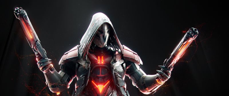 Reaper, Overwatch, Dark background, AMOLED