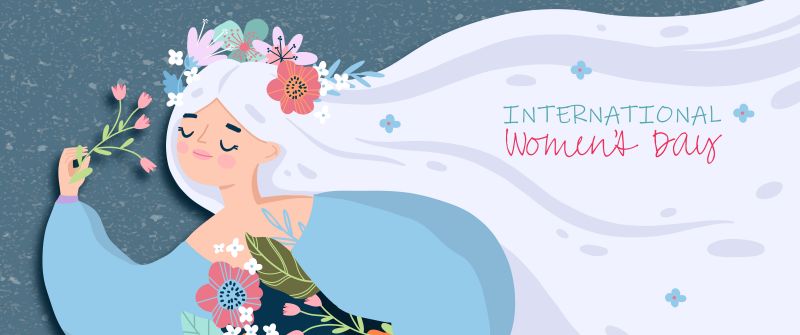 Women's Day, 8K, March 8th, Girly backgrounds, Dream, Floral, Illustration, Happy, 5K