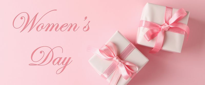 Women's Day, March 8th, Gifts, Gift Boxes, Peach background, 5K, Pastel background, Pastel pink