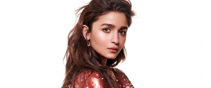 Alia Bhatt, Bollywood actress, White background, 5K