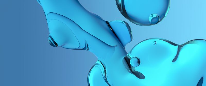 Glossy, Fluidic, Gradient background, Blue background