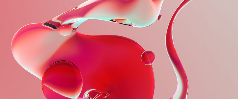 Glossy, Gradient background, Fluidic, Red background