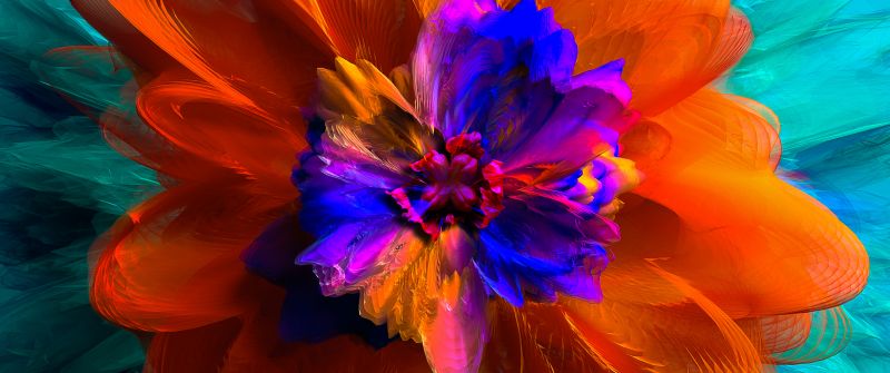 3D, Floral Background, Colorful, Digital Art