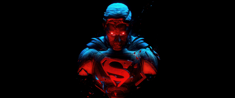 Superman, AMOLED, Man of Steel, Black background, DC Comics, DC Superheroes