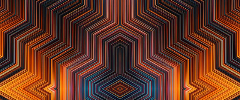 Symmetry, 5K, Geometric, Colorful, Lines