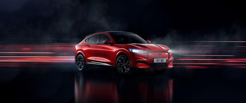 Ford Mustang Mach-E, Electric crossover, Electric SUV, 2020, 5K, Dark background