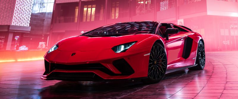 Lamborghini Aventador S Roadster, Red, 5K